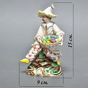 Редкая Фарфоровая статуэтка «Китайский продавец фруктов», Nymphenburg Германия, 50-е гг.