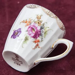 Антикварная Кофейная пара «БУКЕТ», Wurttemberg Германия, 1904 - 1934 годы.