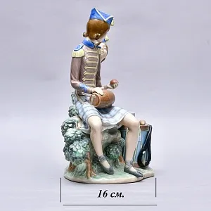 Редкость! Коллекционная Фарфоровая статуэтка «Маркитантка и Барабанщик», Lladro Испания.