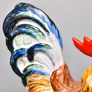 Коллекционные Парные статуэтки «Птицы. Бойцовые петухи», Фаянс, Италия - вторая половина ХХ века. 