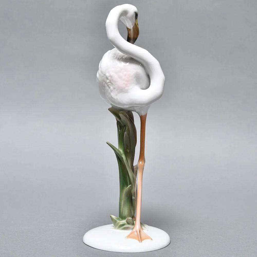 Редкая! Большая Коллекционная Статуэтка «Птица Фламинго», Фарфор ROSENTHAL Германия, 1974 - 1982 годы. 