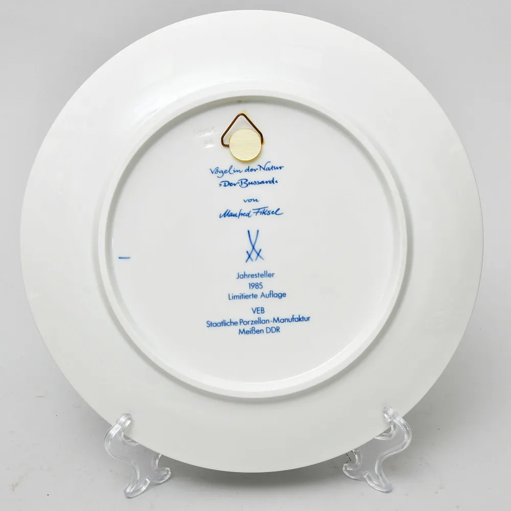Коллекционная Фарфоровая Тарелка - Блюдо «Птица - Орел - Канюк», MEISSEN Германия - 1985 год.