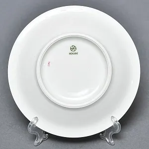 Фарфоровая Кофейная пара + тарелка «Пейзаж у реки», Hochst Германия, середина XX века.