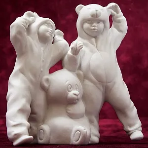 Коллекционная Авторская Статуэтка «Три Медведя» из серии «Детский Утренник», фарфор ИФЗ, Россия.