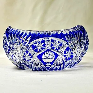 Большая Винтажная Ваза - Конфетница «Ладья» Цветной Хрусталь, JOSKA BODENMAIS Германия -60 гг.