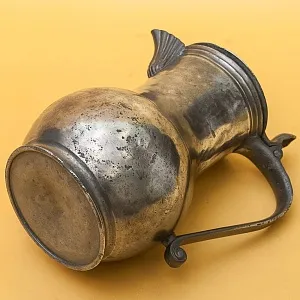 Антикварный Классический Небольшой Оловянный Кофейник на 1,3 литра. Бельгия,  ХIХ век.