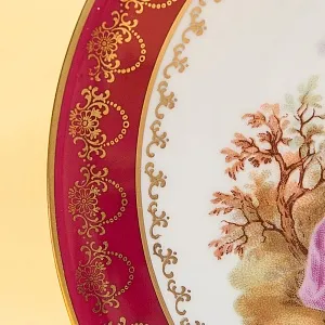 Коллекционная Тарелка «Свидание в лесу» Фарфор, Лимож (Limoges) Франция, середина ХХ века.