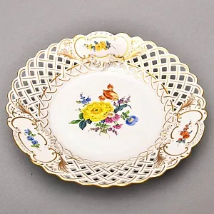 Коллекционное Фарфоровое Блюдо - Тарелка «Букет», MEISSEN / МЕЙСЕН Германия, середина ХХ века. 