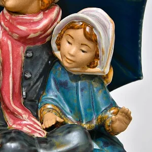 Коллекционная Фарфоровая статуэтка «Трое под зонтом». Грес Lladro Испания, 1978 - 1988 годы.