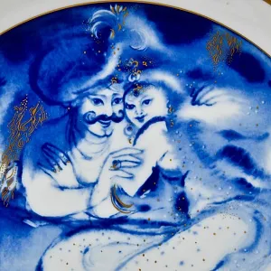 Коллекционная Фарфоровая Тарелка - Блюдо «Сказки Шахерезады. Свидание», MEISSEN Германия - 1984 год.