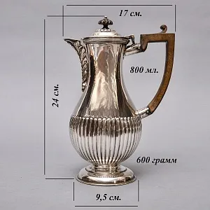 Винтажный Металлический Кофейник - Кувшин на 0,8 л. Silverplated, William Hutton&Sons Англия, начало ХХ века.