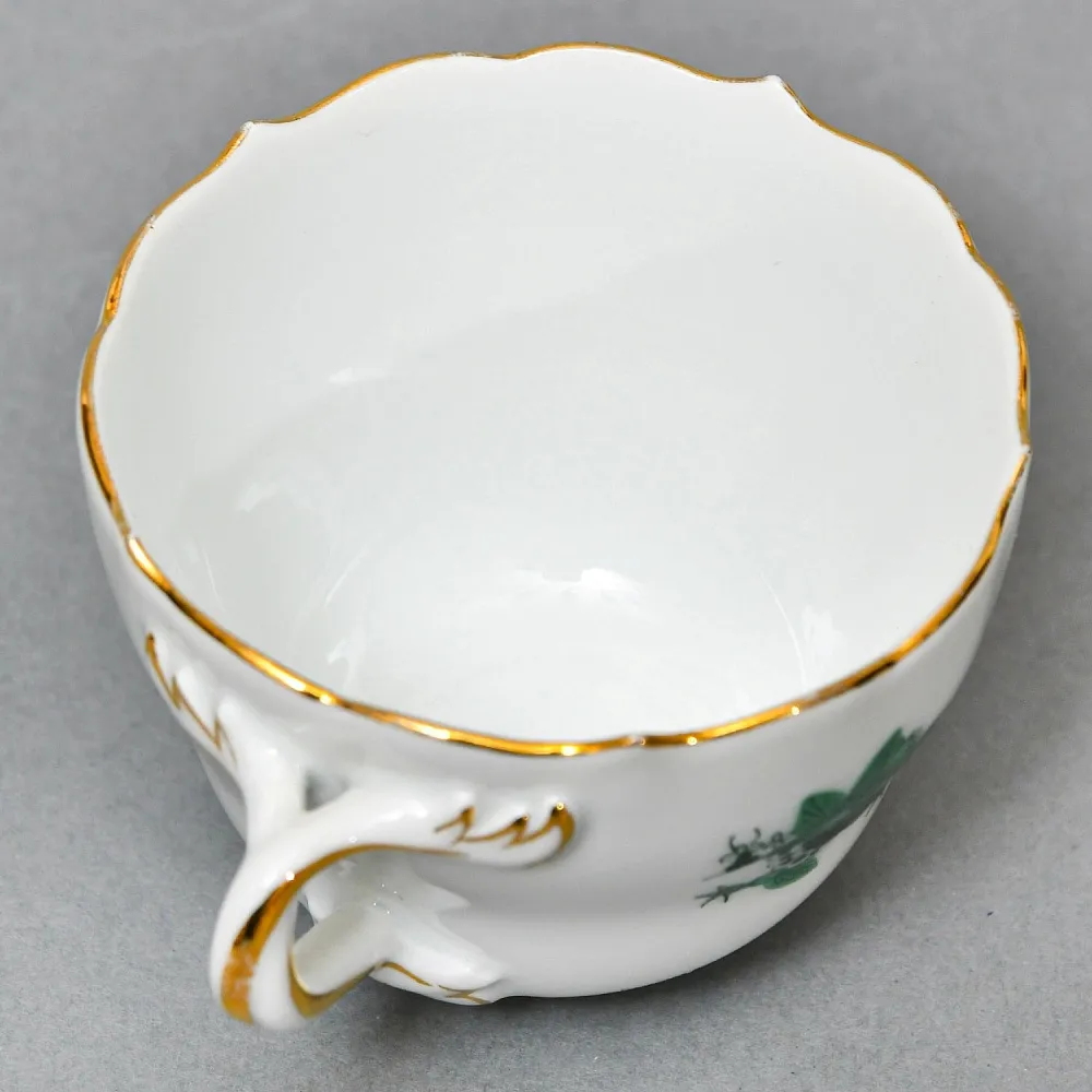 Классическая Фарфоровая Кофейная пара «Зеленый Дракон», MEISSEN Германия, середина ХХ века. 