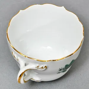 Классическая Фарфоровая Кофейная пара «Зеленый Дракон», MEISSEN Германия, середина ХХ века. 