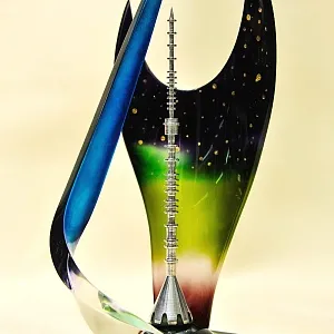 Редкость! Авиация - Памятный Подарок «40 лет Военно - Воздушной Академии им. Ю.А. Гагарина» Металл, Оргстекло - СССР -1980 год.