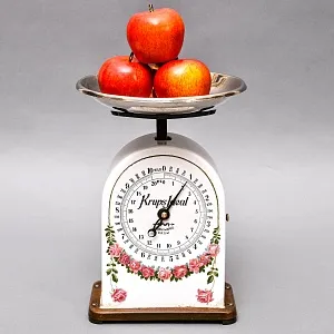 Антикварные Кухонные Весы «Гирлянда из Роз» в Фарфоровом корпусе KRUPS IDEAL, Германия -1915 год.