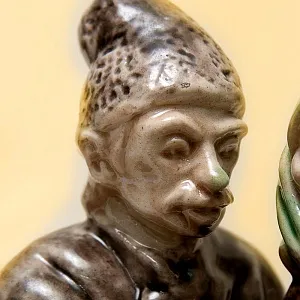 Коллекционная статуэтка «Казка про кривеньку качечку» Обливная керамика, СССР ЛКСФ - 50-е гг.