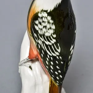 Коллекционная Фарфоровая статуэтка «Птица - Пёстрый Дятел», Карл Энс / Karl Ens, Германия.