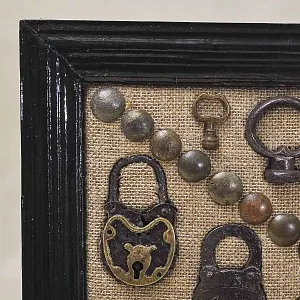 Коллекционное Панно - Картина «Антикварная Бытовая утварь - Замки - Ключи», Россия XIX век. 