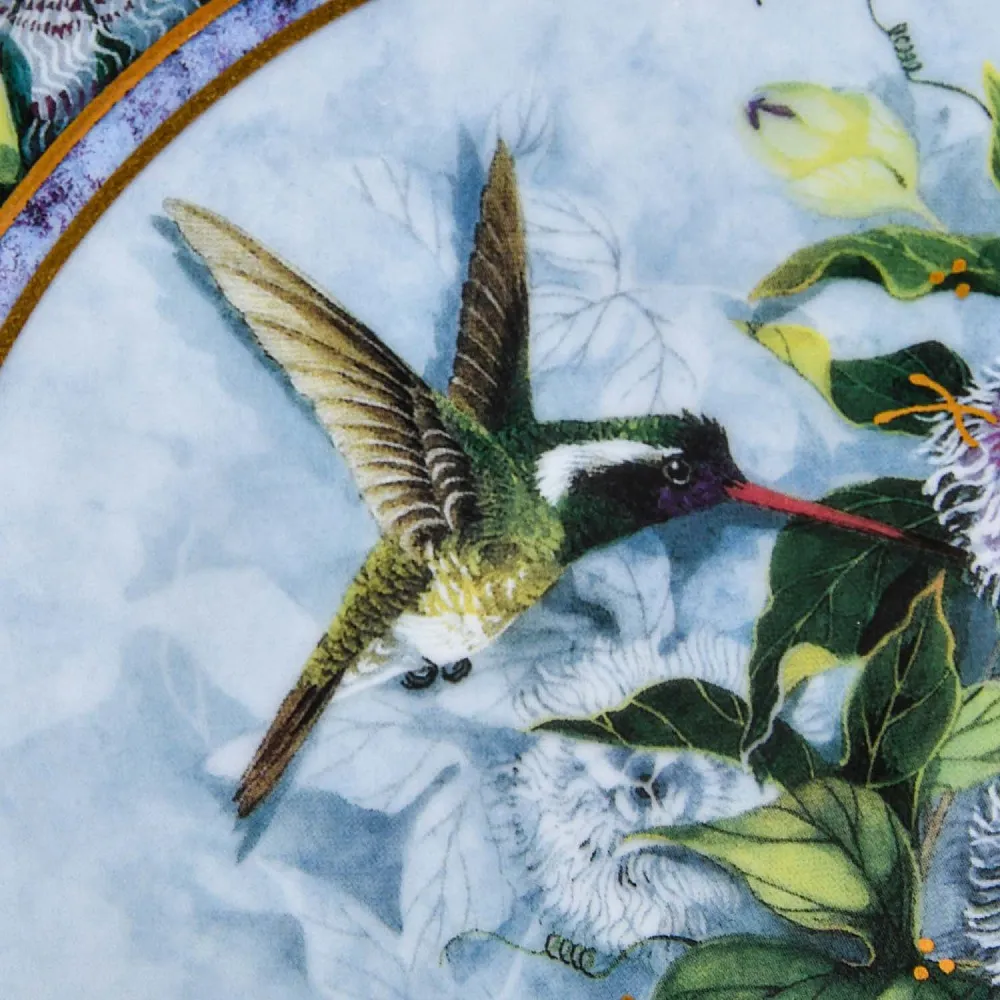 Коллекционная Фарфоровая тарелка «Белоухий колибри», FRANKLIN MINT США, 80-е годы ХХ века.