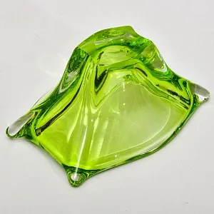 Хрустальная Вазочка - Орешница - Мелочевница «Изумрудная зелень», VAL SAINT LAMBERT Бельгия.