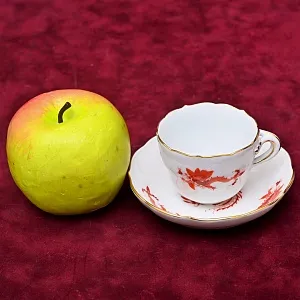 Классическая Фарфоровая Кофейная пара «Оранжевый дракон», MEISSEN Германия, середина ХХ века.