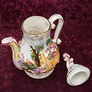 Большой Декоративный Кувшин - Ваза «Райский Сад», Фаянс Capodimonte / Каподимонте Италия Н-53 см.