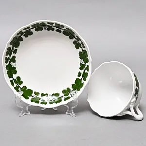 Классическая Чайная пара «Виноградная лоза», Фарфор, MEISSEN Германия, середина ХХ века.