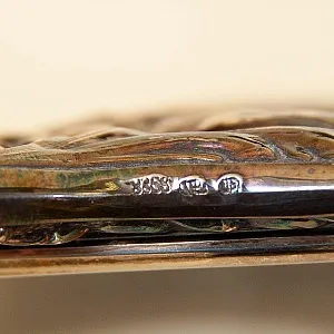 Антикварный Дамский набор для туалетного столика - 4 предмета, Серебро, Англия - начало ХХ века. 