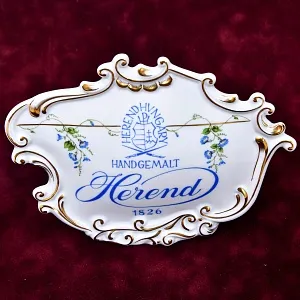 Фарфоровая Настольная плакетка «Незабудки», HEREND Венгрия, вторая половина ХХ века.