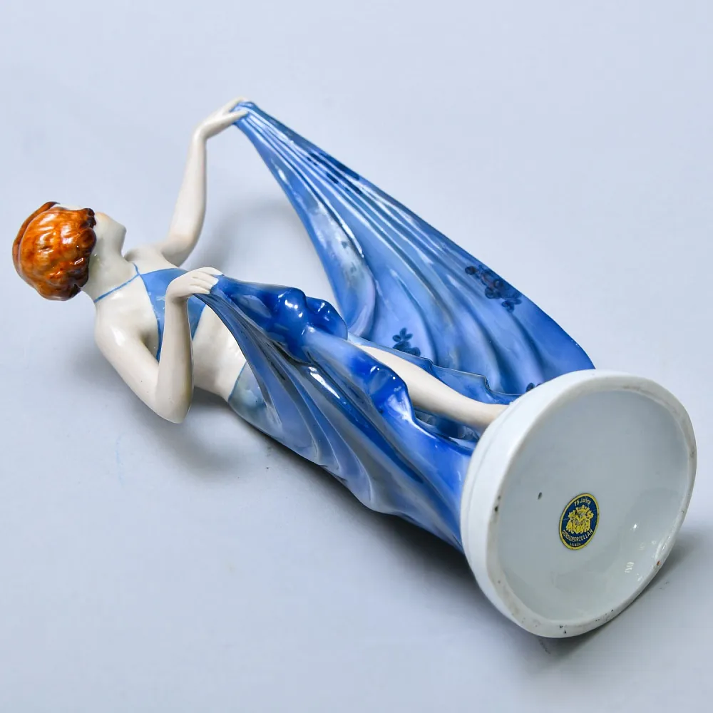 Коллекционная Фарфоровая Статуэтка «Танцовщица в синем», GEROLD Porzellan Германия - 1979 год.