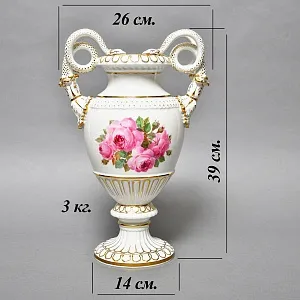 Редкость! Большая Фарфоровая ваза «Розовый куст», MEISSEN / МЕЙСЕН Германия, начало ХХ века.