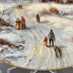 Коллекционная Фарфоровая тарелка «Церковь в долине», Tirschenreuth Германия - 1990 год. 