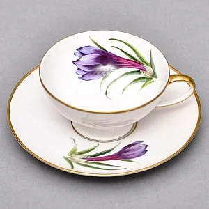 Коллекционная Фарфоровая Кофейная Пара «ИРИСЫ», ROSENTHAL Германия, начало ХХ века.