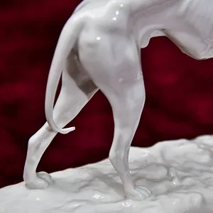 Редкость! Антикварная Фарфоровая Статуэтка «Собака. Арабская Борзая Слюги», Nymphenburg Германия.