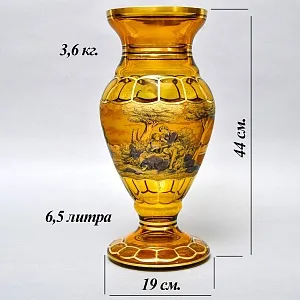 Большая Авторская Коллекционная Ваза «Свидание», Хрусталь OERTEL & Co, Богемия.