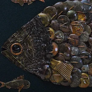 Настенное Коллекционное Панно - Картина «Рыбки», Россия конец XIX - начало ХХ века.