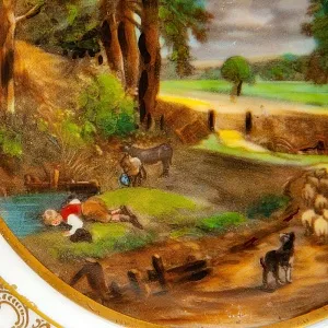 Коллекционная Фарфоровая Тарелка «Пейзаж. Пастушок», Германия 80-е годы ХХ века.