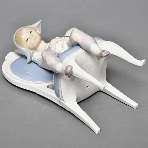 Коллекционная Фарфоровая статуэтка «Маленький Арлекин с кошкой», Lladro (Лядро) Испания.