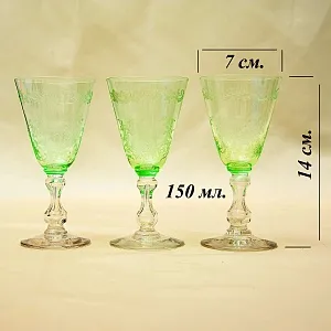 Антикварный Набор - Хрустальные Бокалы для вина «MICADO», Saint Louis. Франция, начало ХХ века.