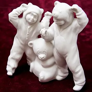 Коллекционная Авторская Статуэтка «Три Медведя» из серии «Детский Утренник», фарфор ИФЗ, Россия.