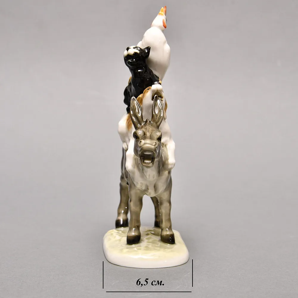 Авторская Фарфоровая Статуэтка «Бременские музыканты», Hutschenreuther, Германия -1955 год.