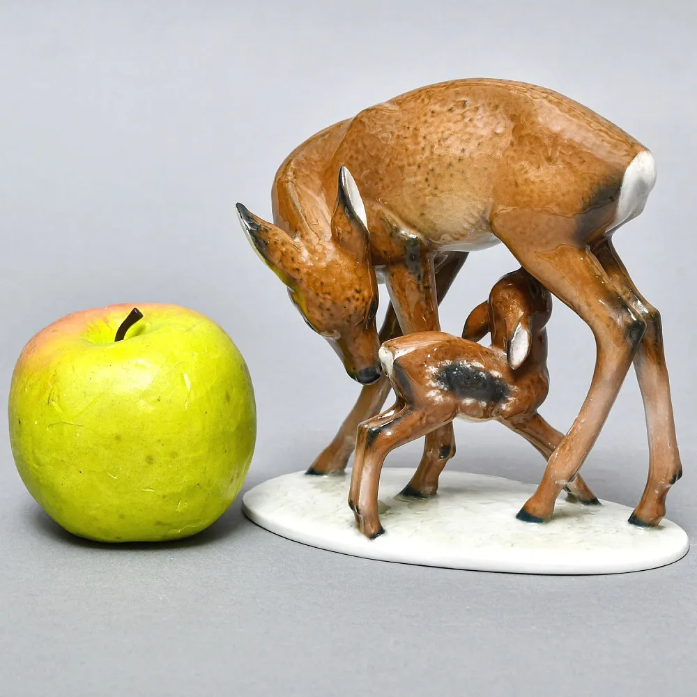 Коллекционная Фарфоровая статуэтка «Олениха и олененок», ROSENTHAL Германия -1948 год. 