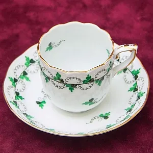 Классический Кофейный Сервиз PERSIL на 6 персон, 16 предметов. Фарфор HEREND, Венгрия.