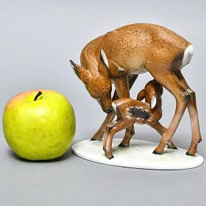 Коллекционная Фарфоровая статуэтка «Олениха и олененок», ROSENTHAL Германия -1948 год. 