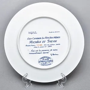 Коллекционная Фарфоровая тарелка «Мишель и Сильви. День матери», Henri d'Arceau Limoges Франция. 