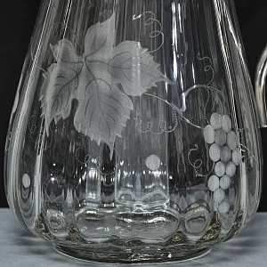 Набор «Виноград» - Хрустальный Графин + 6 -ть Кружек, Silverplate, Германия, 60 -е годы ХХ века.
