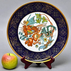 Коллекционное Блюдо - Тарелка «Мифы, сказания. Курьер Чингисхана» Фарфор Hutschenreuther Германия. 