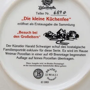 Коллекционная Тарелка «ПИРОГ» Фарфор, Weimar Porzellan Германия -1993 год. 