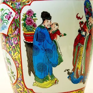 Винтажная Фарфоровая Ваза «КИТАЙСКИЕ МУДРЕЦЫ», Н -36см, Старый Китай -70-е годы ХХ века.