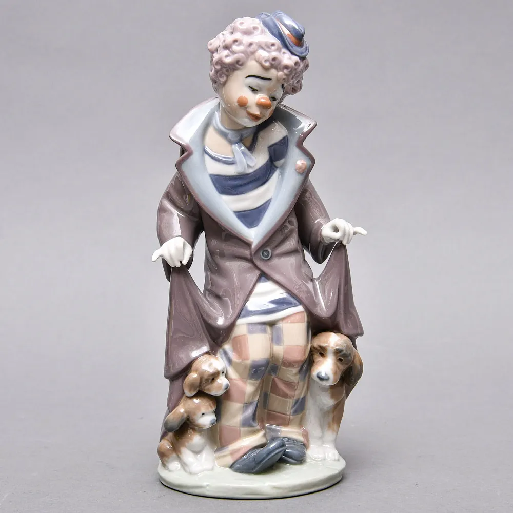 Коллекционная Фарфоровая статуэтка «Сюрприз - Клоун с собаками», Lladro Испания.